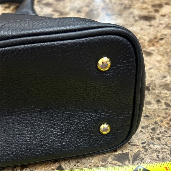 MCM Black Leather Satchel with Gold Accents with COA - Picture 9 of 11